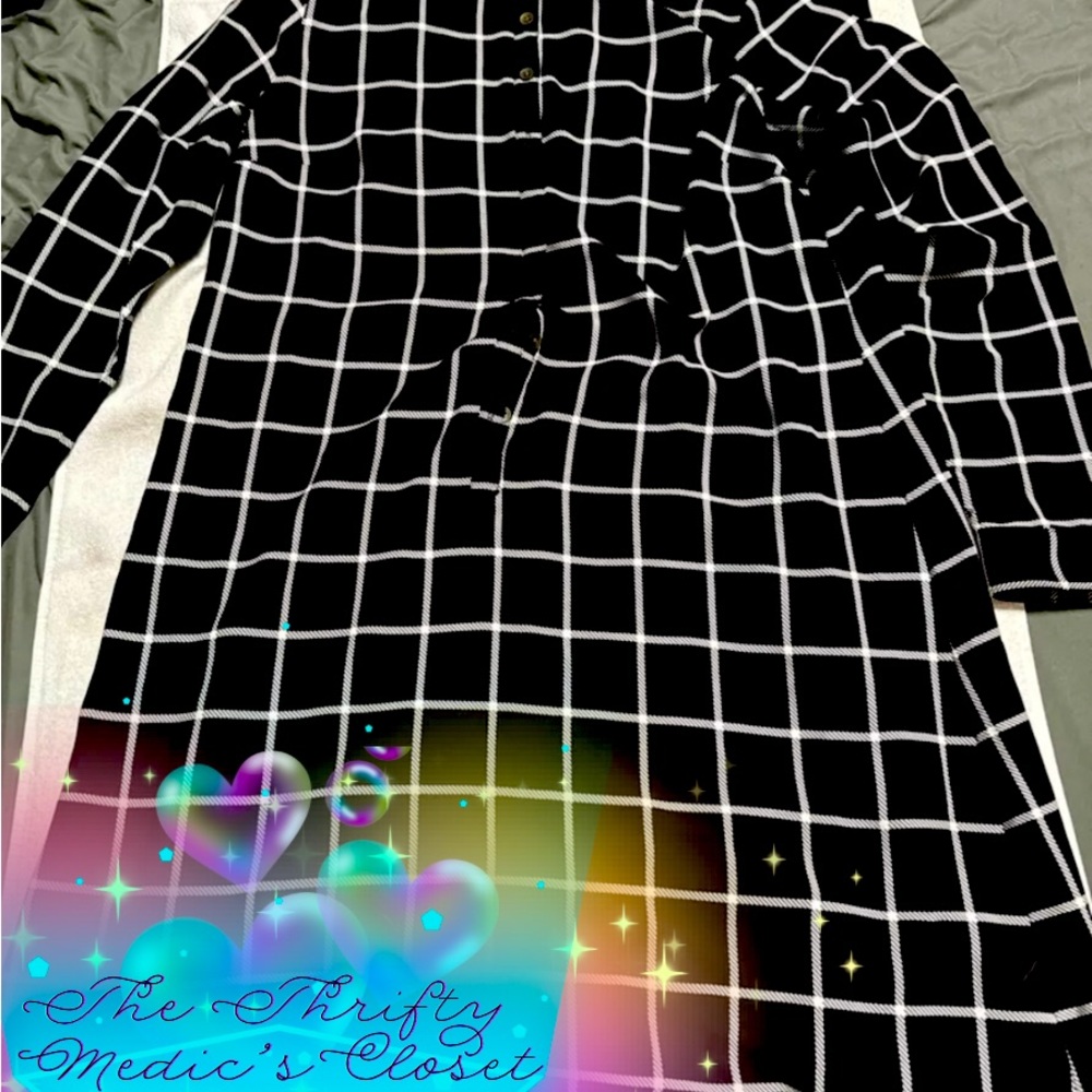 Merona Dress Women’s Medium Black Long Sleeve Button Up